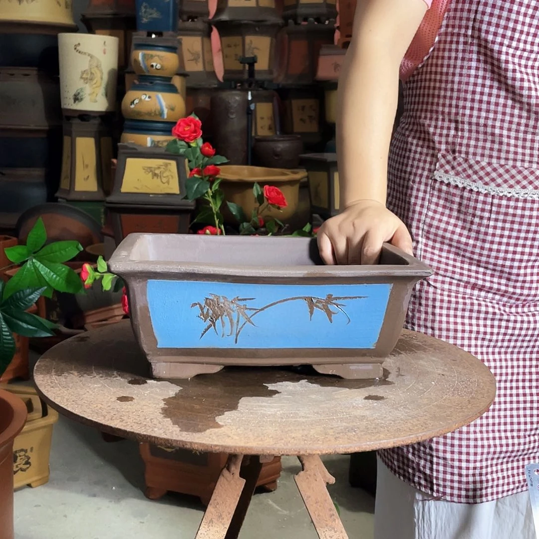 宜兴蓝马槽32花盆