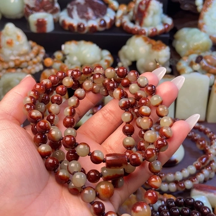 八***刚岫岩河磨玉（透闪石质玉）未镶嵌手链