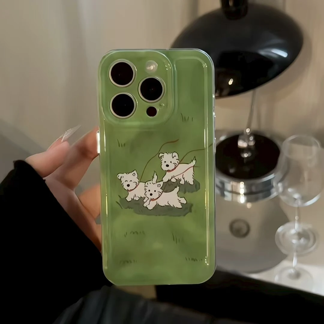 太空壳三只小狗is适用于iPhone16promax苹果15pro防护14p手机壳13