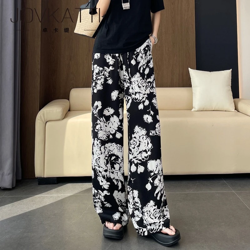阔腿裤女高腰夏季2025新款宽松直筒裤休闲裤显瘦垂感拖地裤子