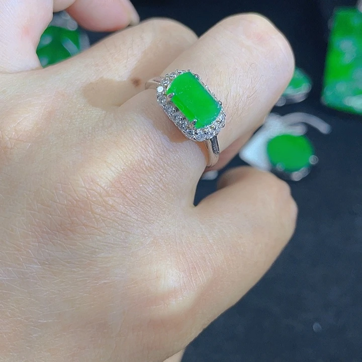 翡翠银S925镶嵌吊坠(不含链)