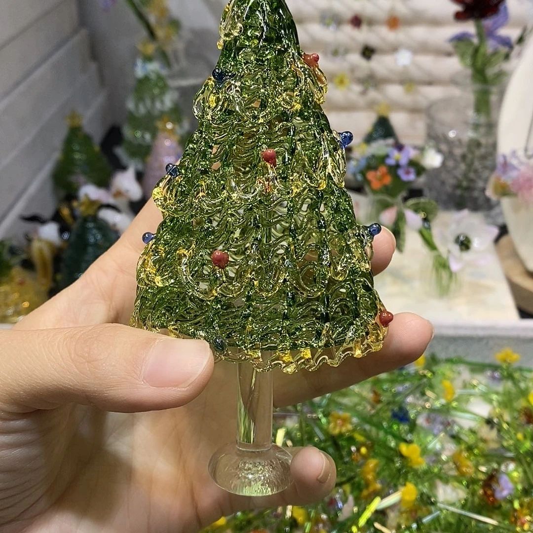 琉璃手工艺品圣诞树大绿金树