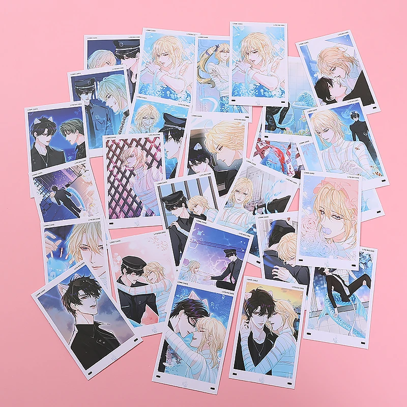 人鱼陷落耽美动漫高颜值新款40张盒装lomo卡生日礼品传递留言卡