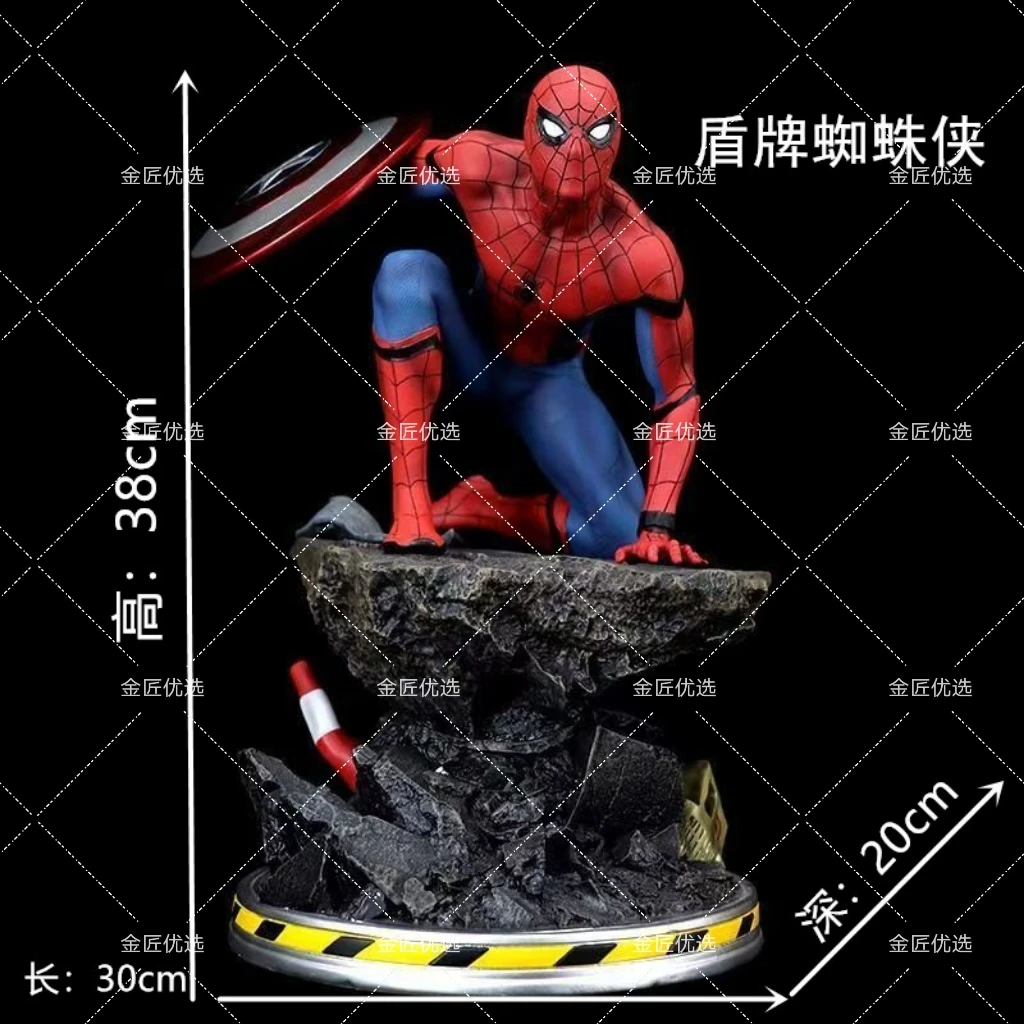 盾牌蜘蛛侠漫威英雄复仇者联盟钢铁侠树脂手办送男友生日礼物