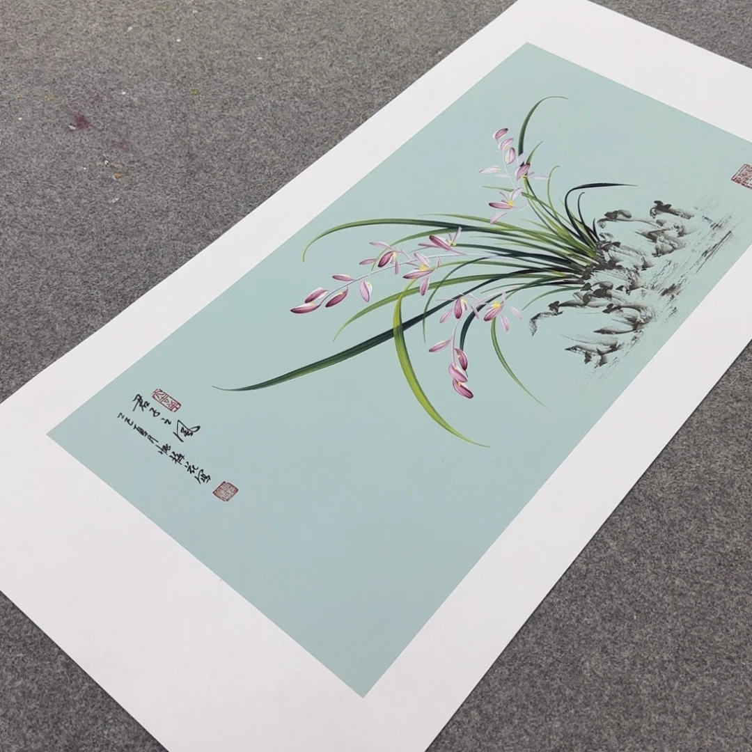 国画国画立体兰花作品