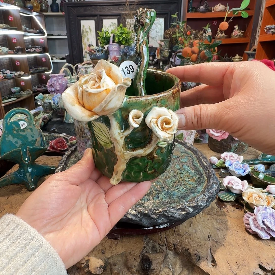 水***萝纯手工咖啡杯盘碗