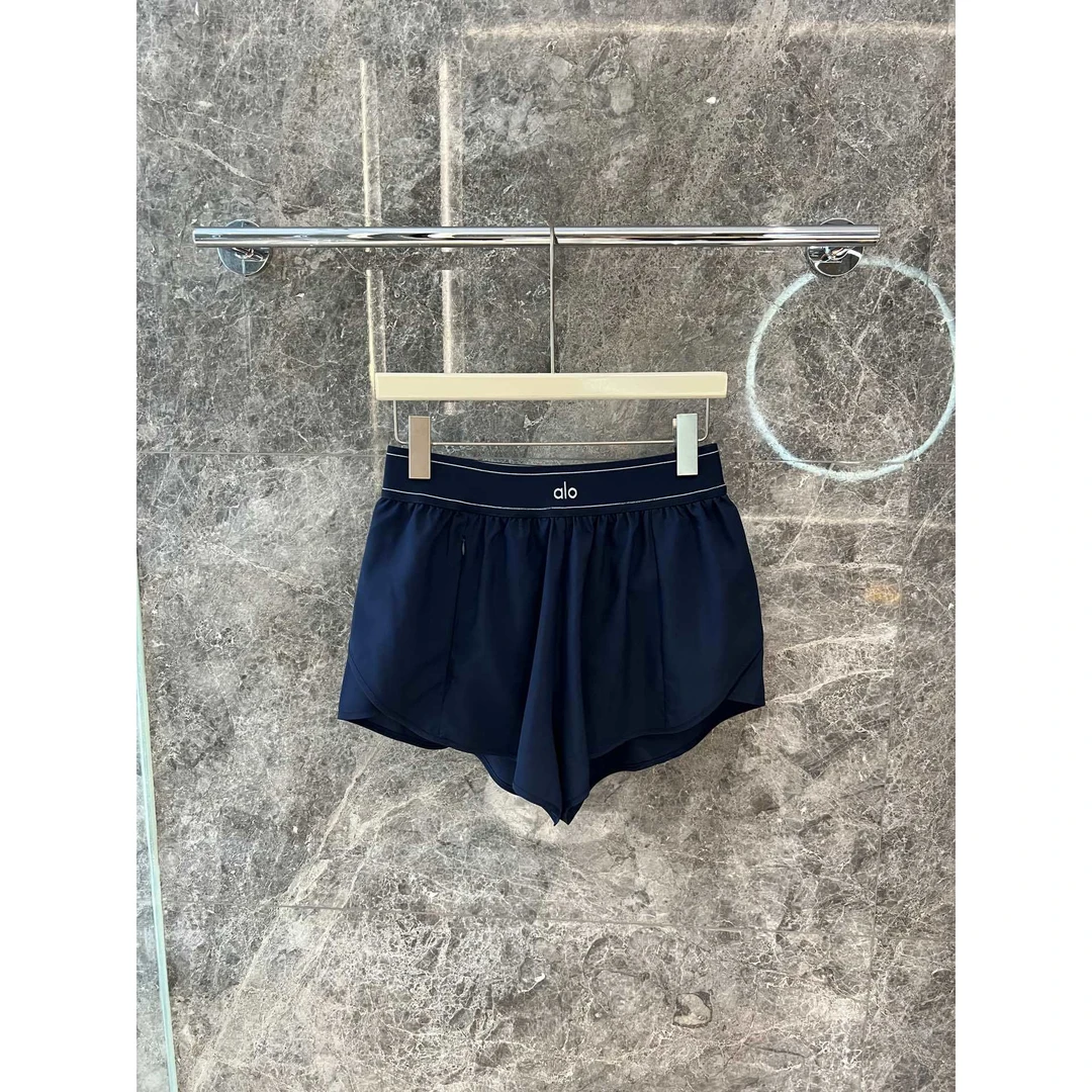 Al0 yoga 运动休闲舒适高腰阔腿简约弹力时尚三分松紧腰裙裤63733