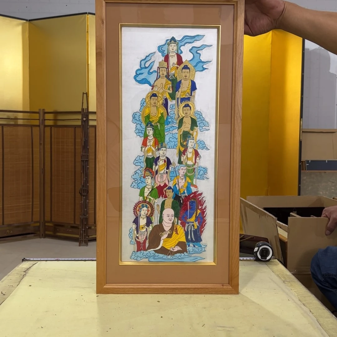 绘画卓**生屏风框画茶空间设计