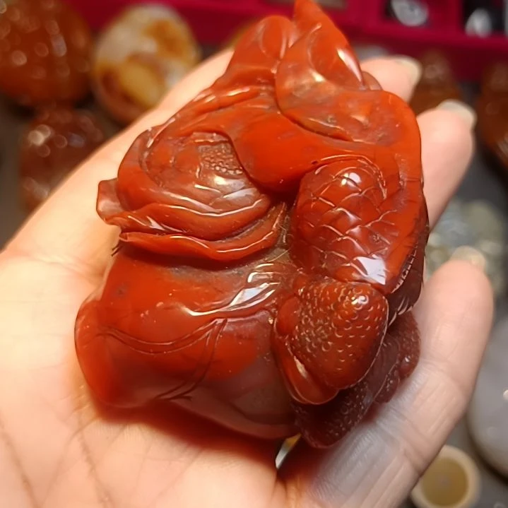 玛瑙/玉髓未镶嵌北票战国红鱼