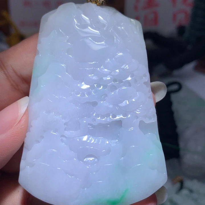 翡翠未镶嵌颈饰保真天然A货翡翠