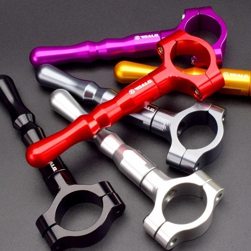 适用于电动车摩托车配件边撑侧踢支架脚踢架延加长杆辅助块铝合金