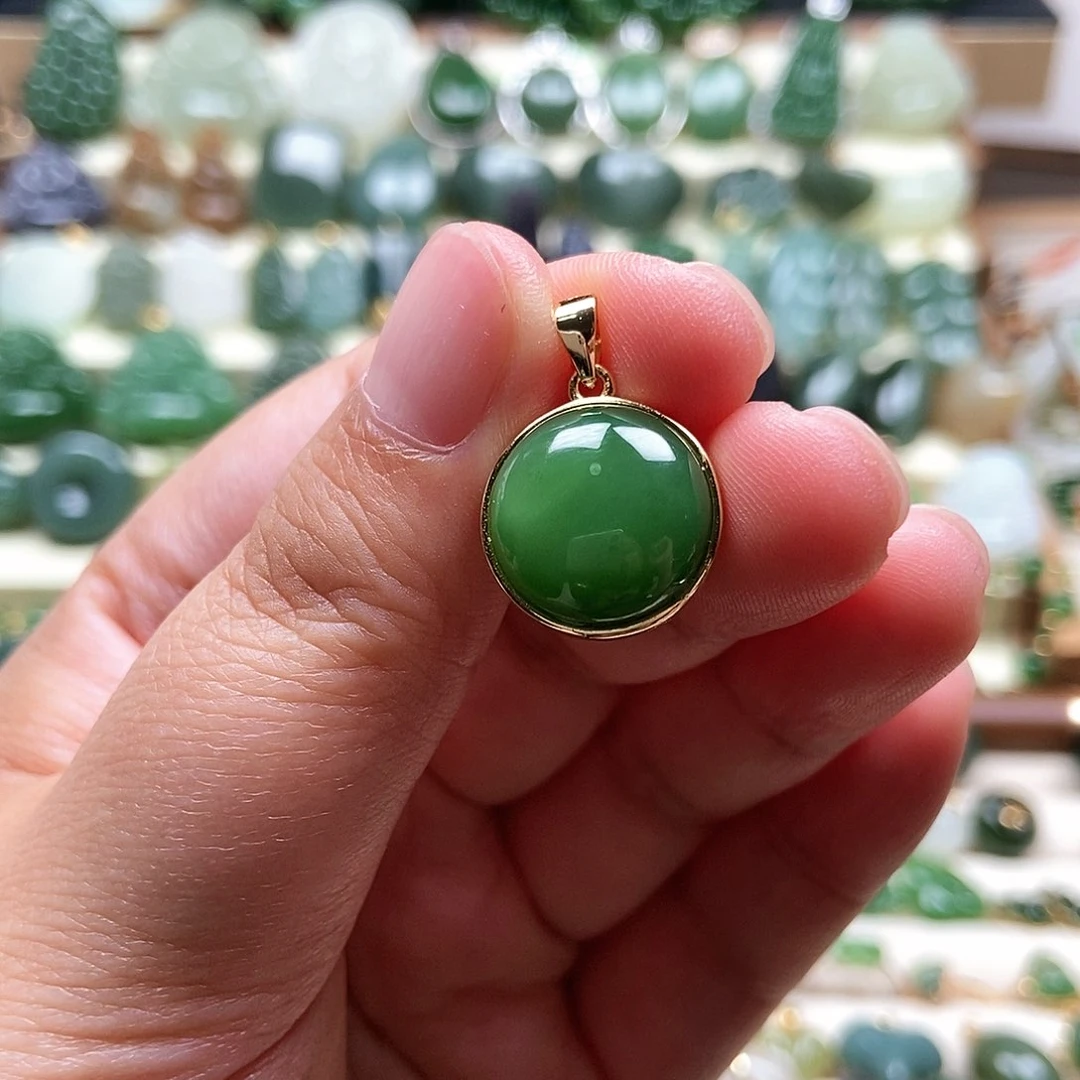 吊坠(不含链)银S925镶嵌和田玉