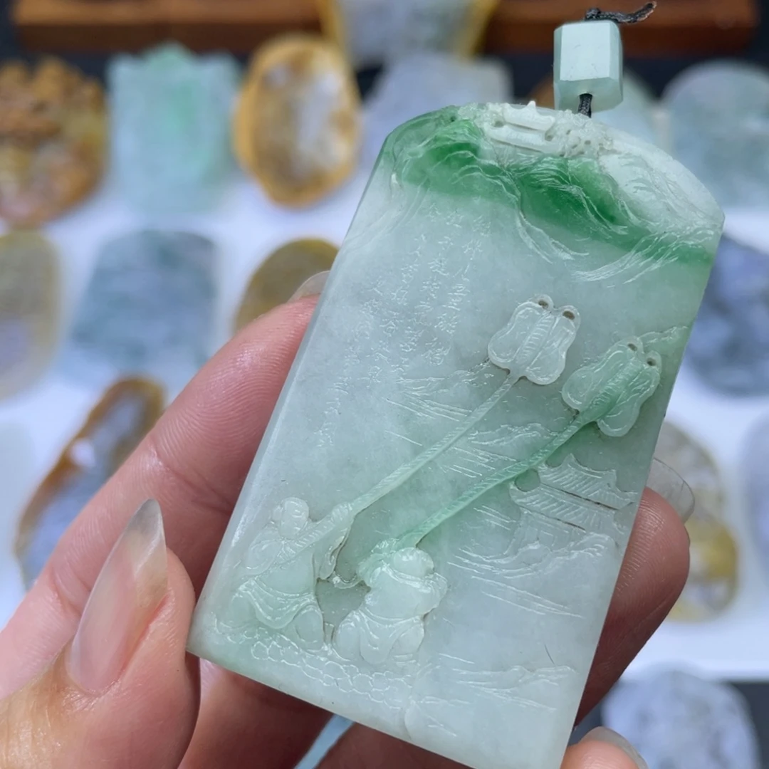 未镶嵌定制翡翠山水