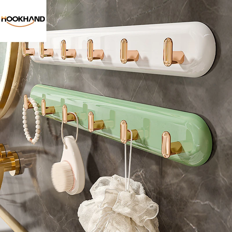 浴室挂钩免打孔粘钩一排超强壁挂式衣服衣帽钩挂衣钩家用厨房排钩