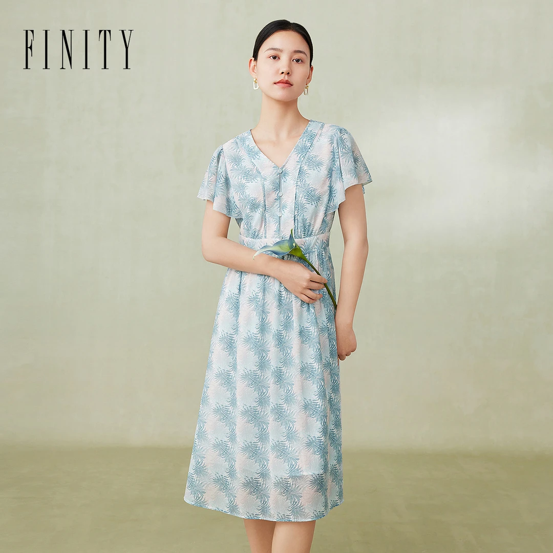 【粉丝专享】FINITY 新品连衣裙气质时尚女士复古法式 F21X4D26L3