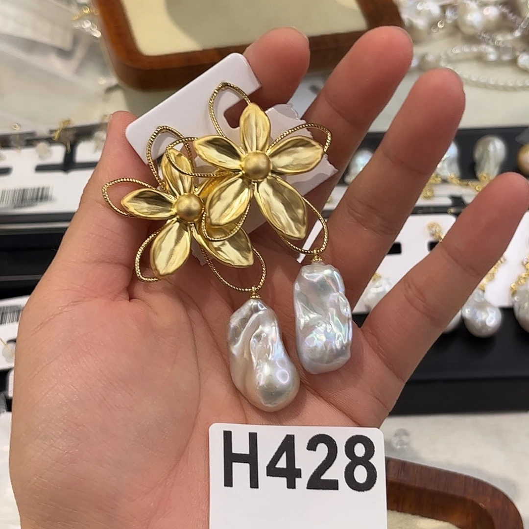 耳饰合金淡水珍珠