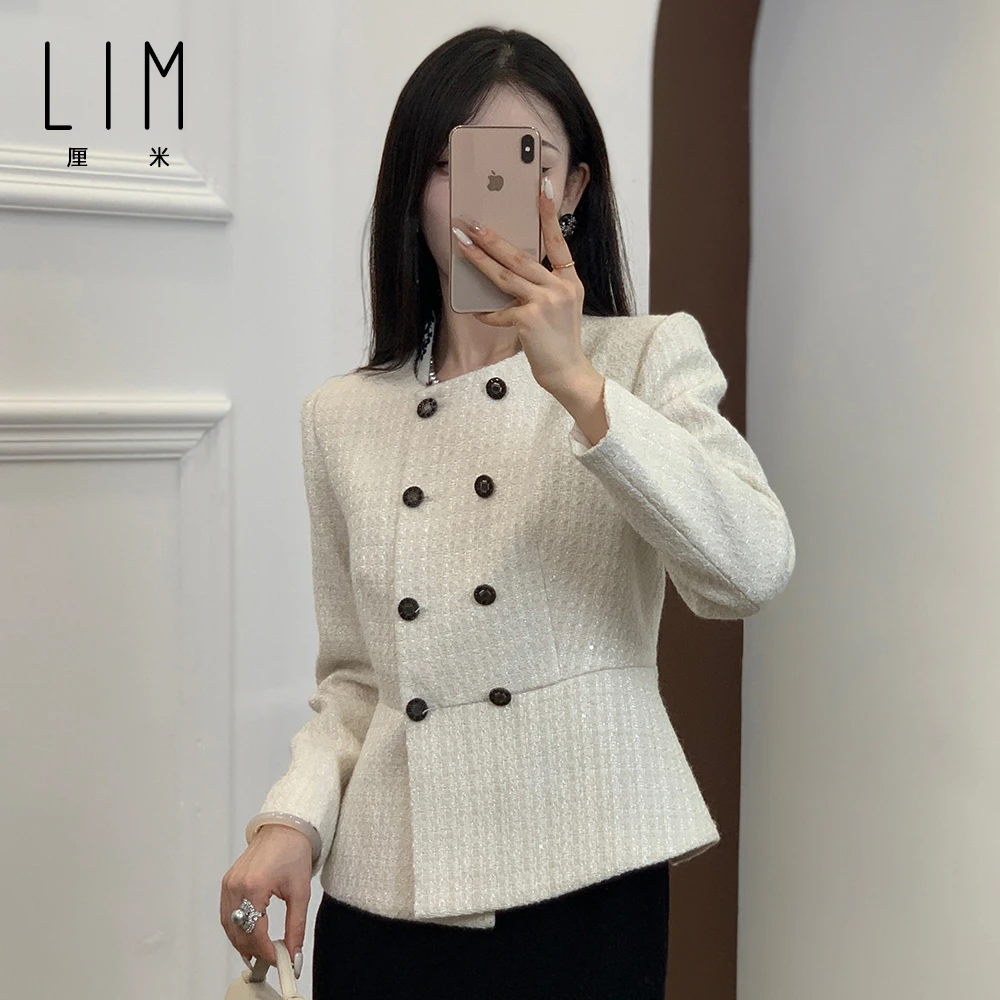 Q-秋季新款西装时尚小香风羊毛独立剪裁修身高级感女士上衣