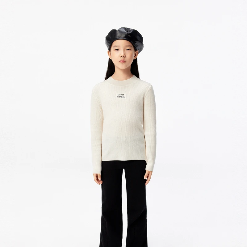 littlemoco童装25春新款男女童针织修身打底长袖毛衣#KBE1SWT009