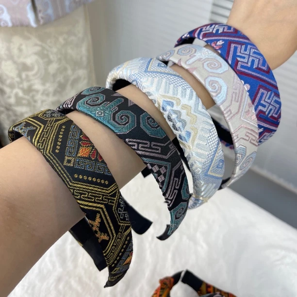 百鸟苗艺广西壮锦发箍