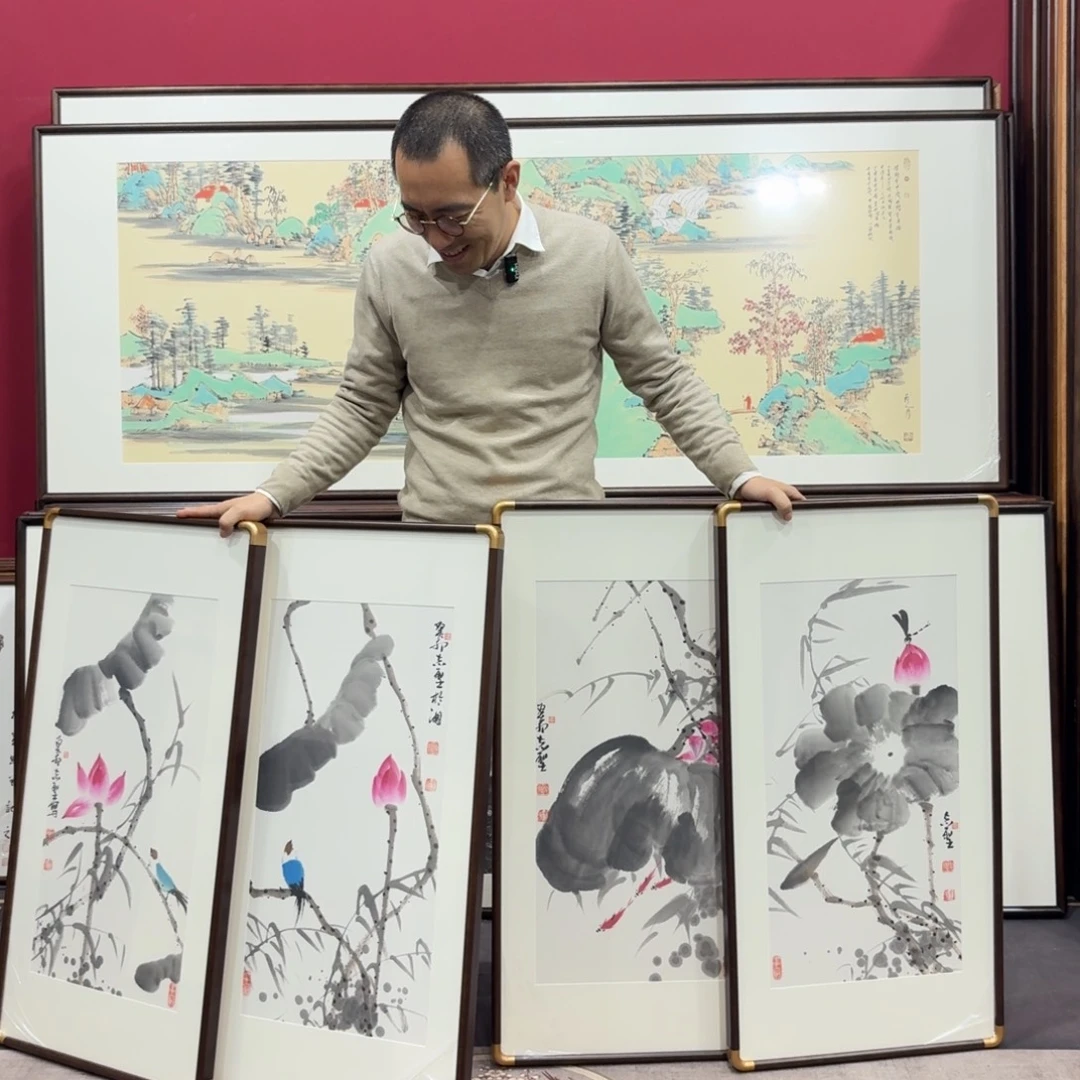 国画手绘作品45/90四幅