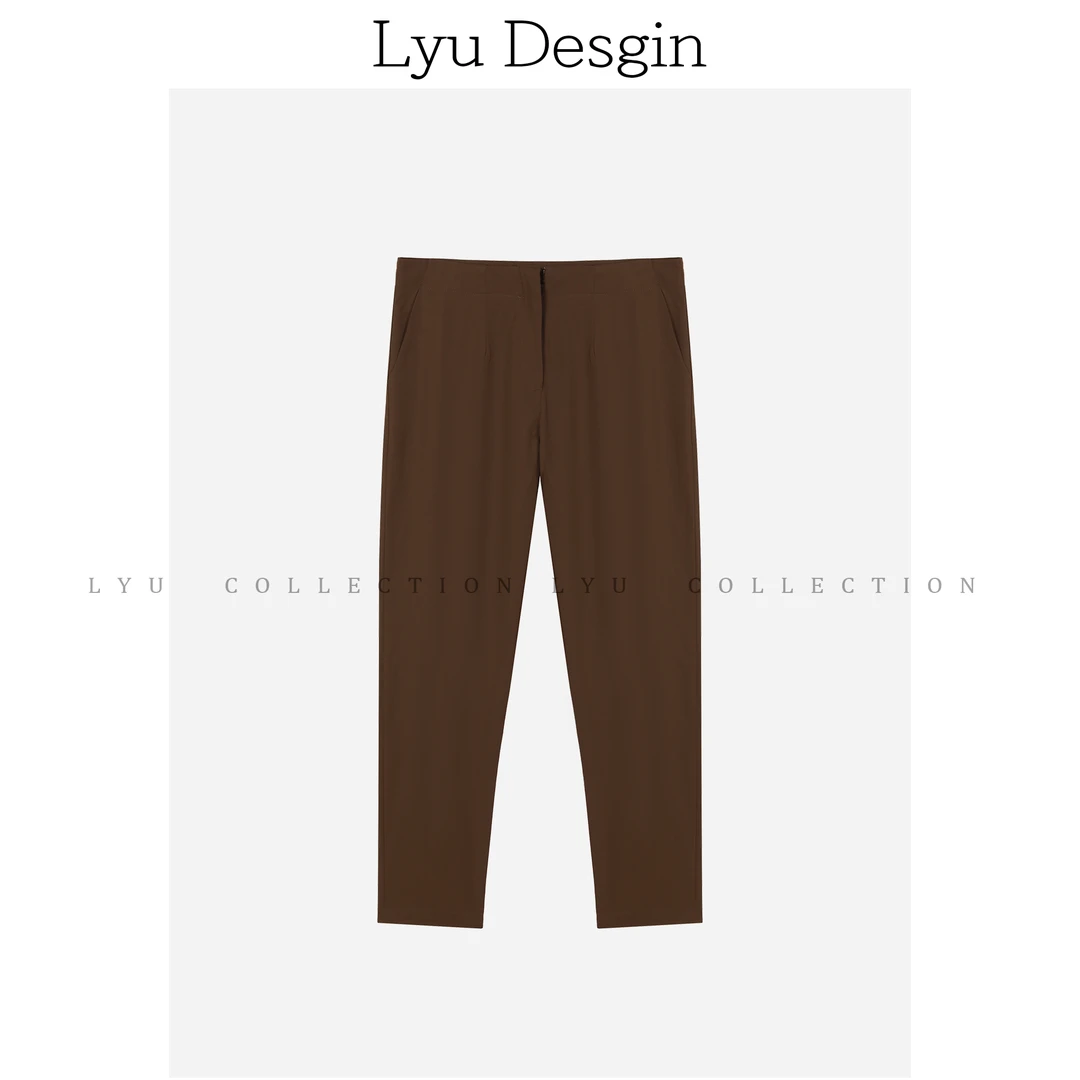 LYU高级感韩版气质高腰微弹紧身九分裤预VVQ4XXK5437