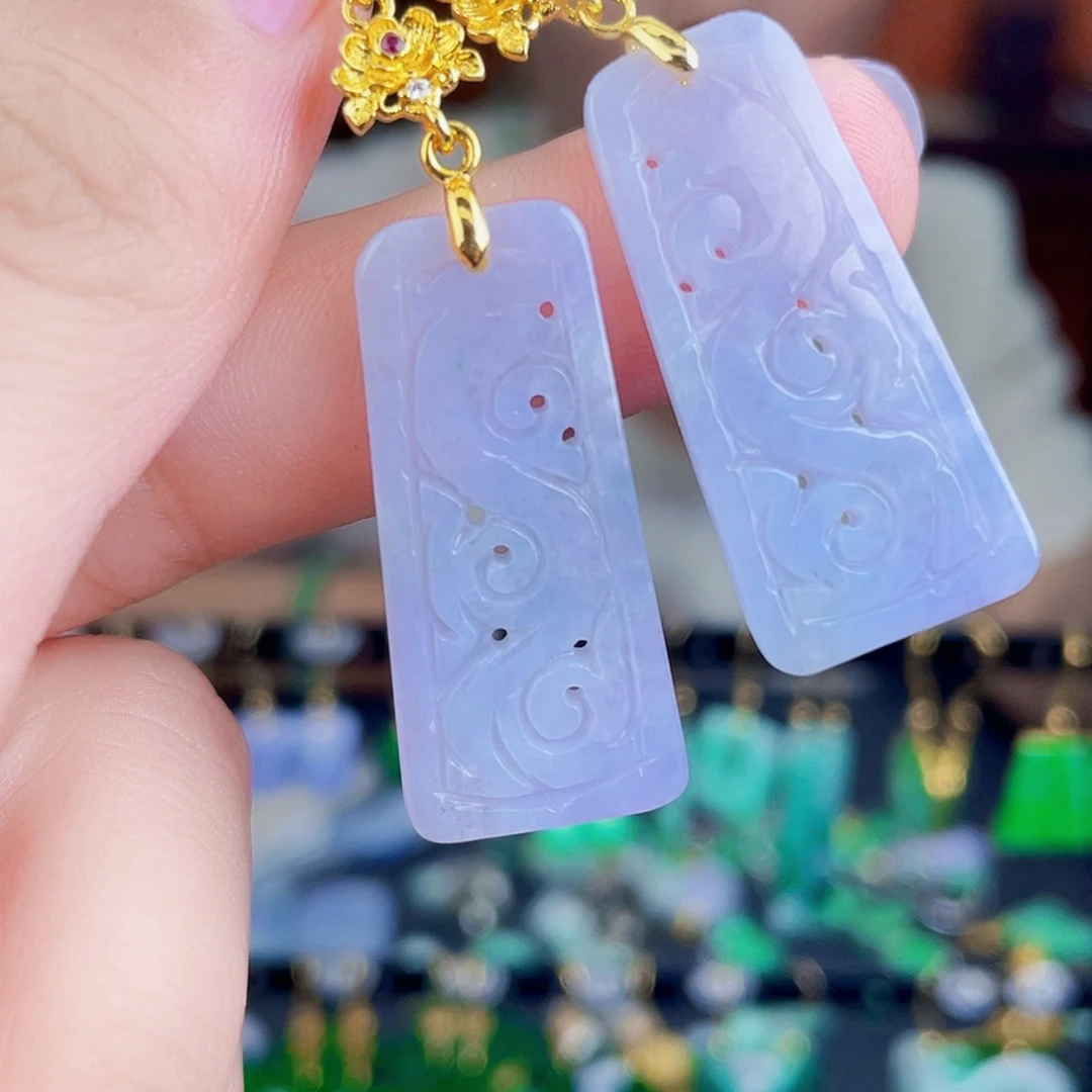 翡翠未镶嵌耳饰饰品