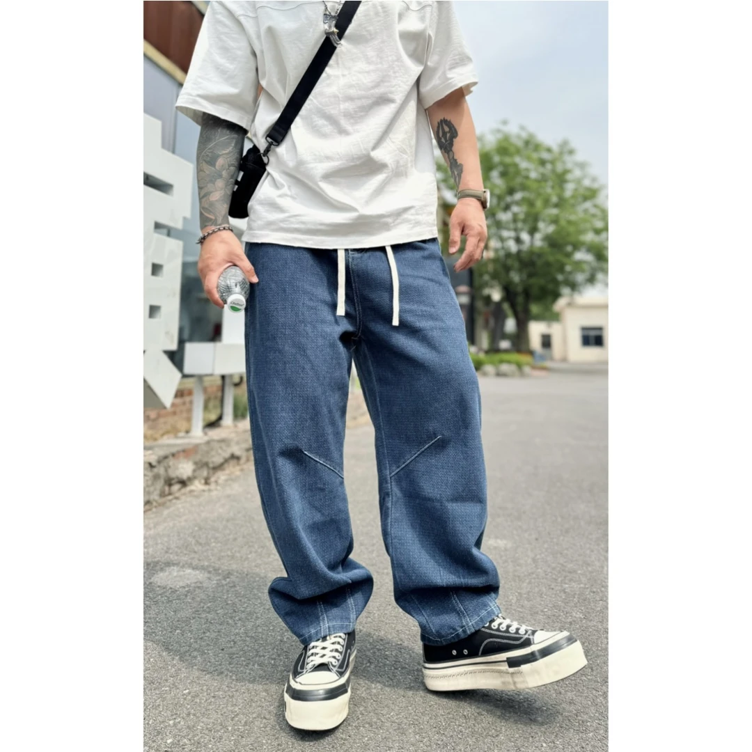 高街潮牌宽松复古水洗宽松休闲牛仔裤