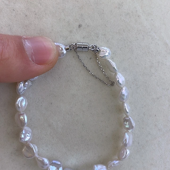 淡水珍珠手链银S925镶嵌