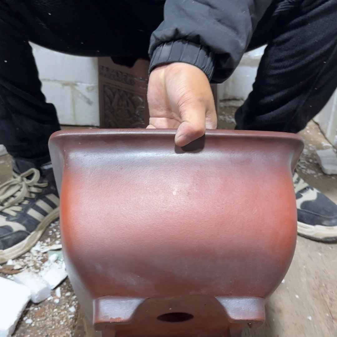 紫砂花盆口径24高度15厘米
