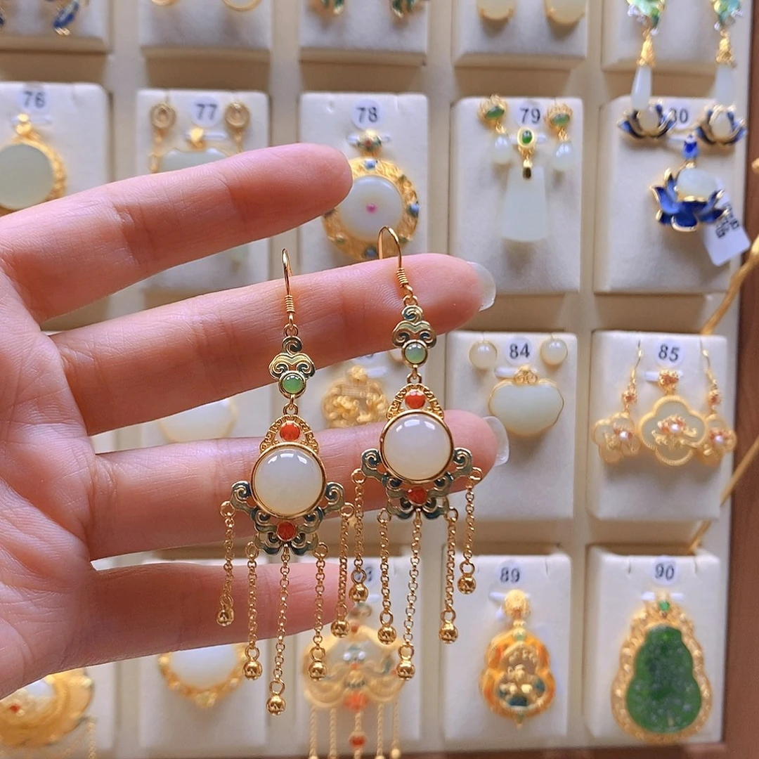 和田玉银S925镶嵌颈饰