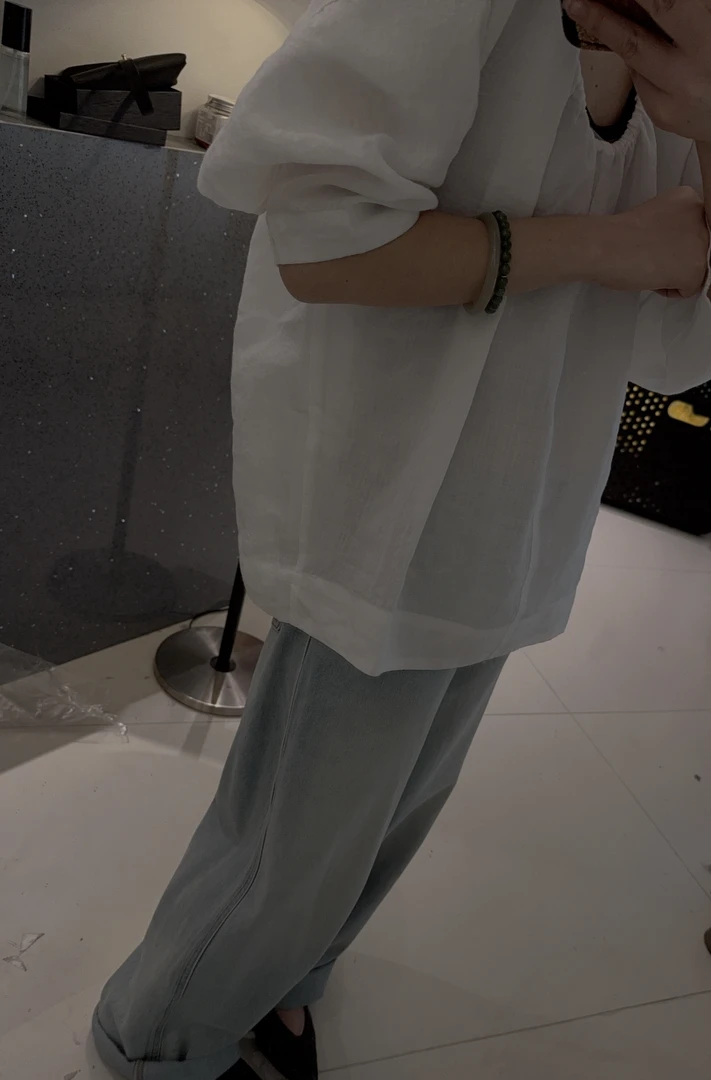 麻料慵懒风两色衬衫