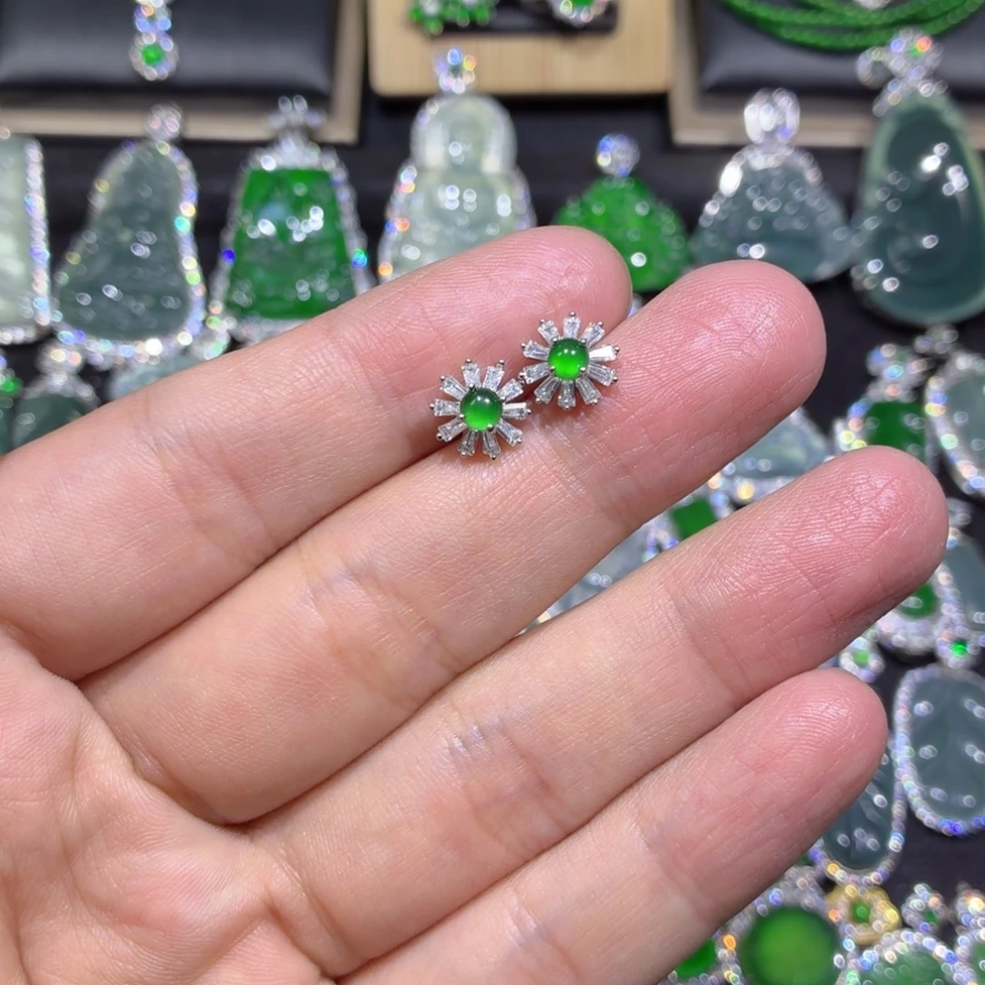 翡翠银S925镶嵌吊坠(赠链)