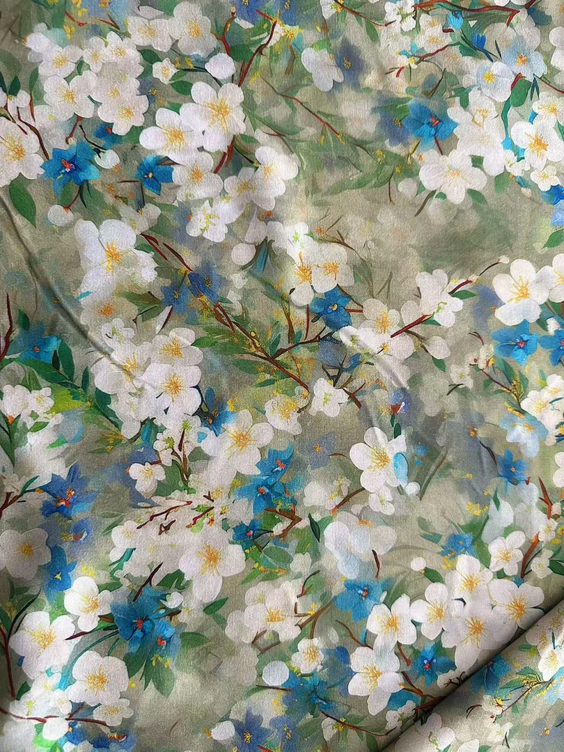 玉锦系.正品人造棉绵绸服装面料16号