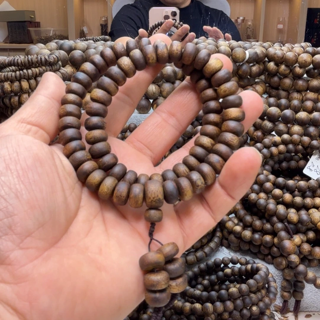 沉香手串算盘珠1.0双圈22