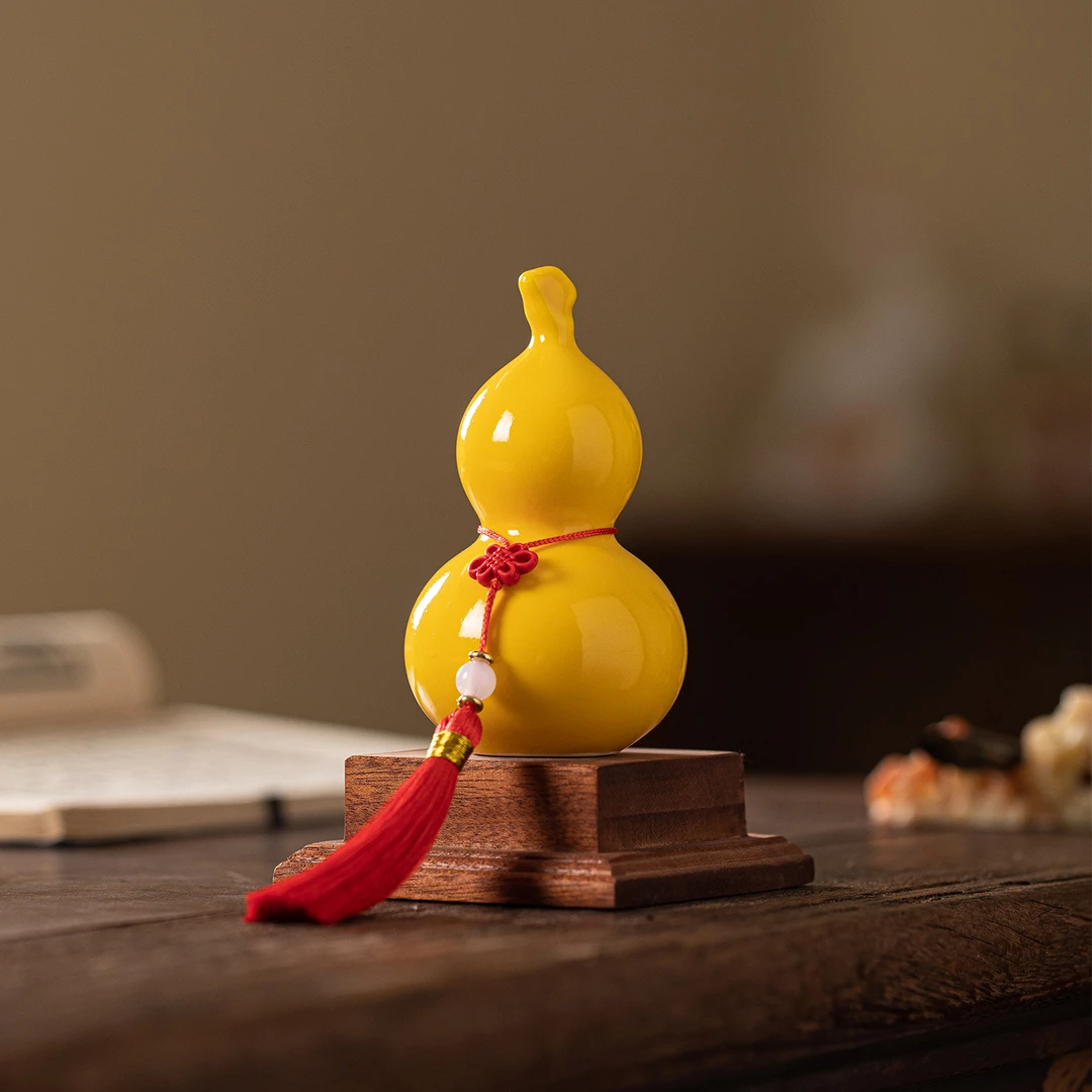 创意陶瓷福禄招财葫芦摆件家居客厅桌面装饰品办公室乔迁新居礼物