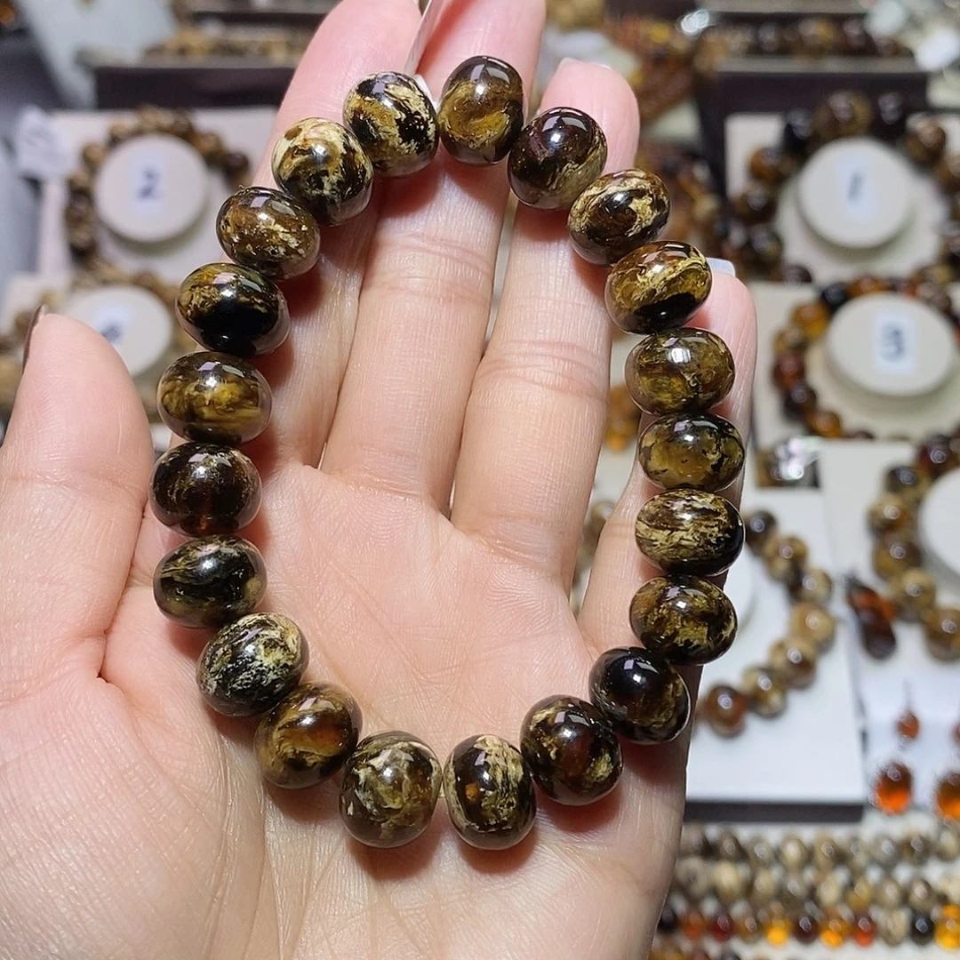 码***特琥珀未镶嵌裸石熊猫花11+