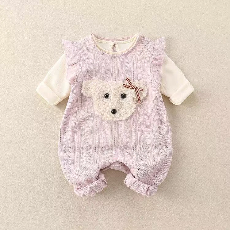 新款 2025女童背带裤套装秋装洋气婴儿衣服宝宝两件套春秋爬服