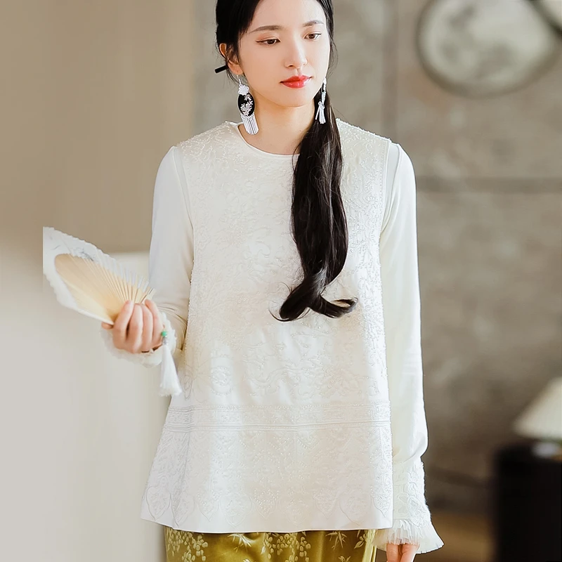 复古日记新中式国风女装马夹25EE402