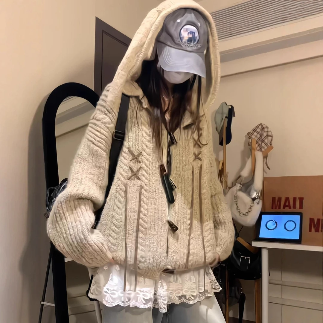 秋冬穿搭一整套大码胖mm加厚针织毛衣外套牛仔裤冬季新款三件套装