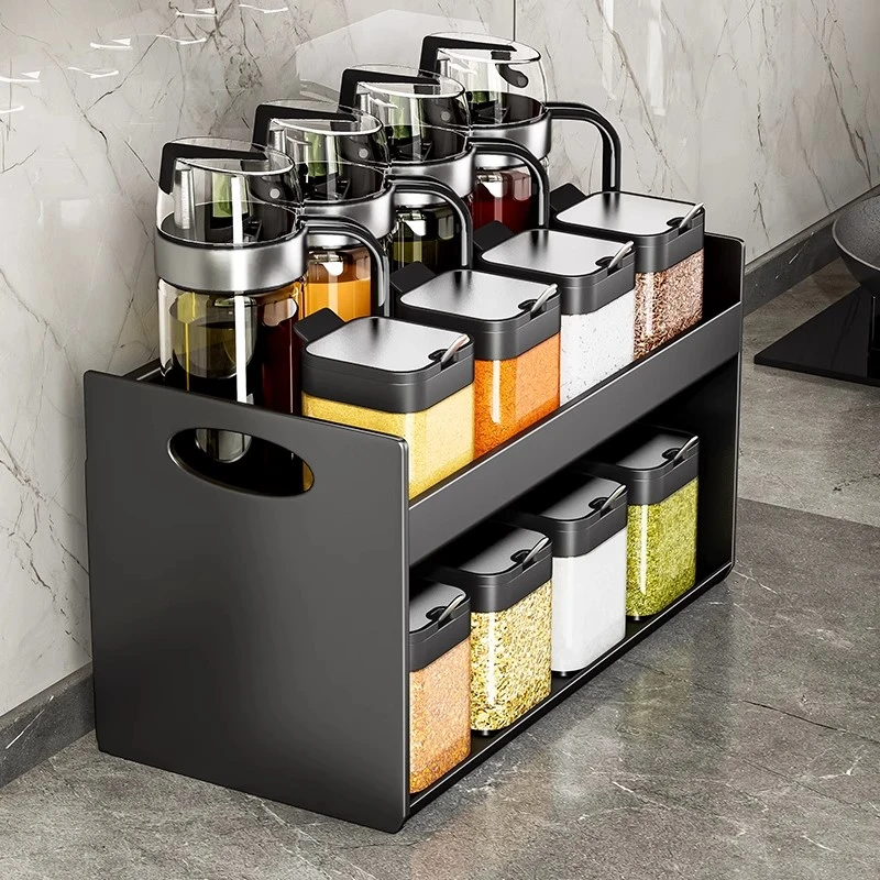 德国家用厨房盐调味罐收纳盒多功能调料置物架调味料收纳架