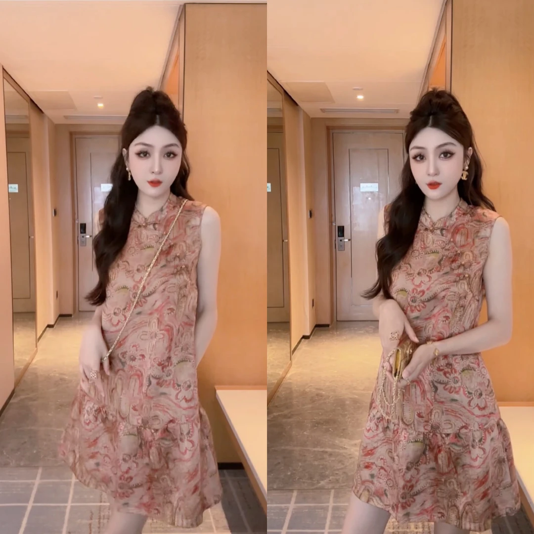 M9A86145   夏季气质高级感减龄显瘦新款显白短袖轻奢连衣裙