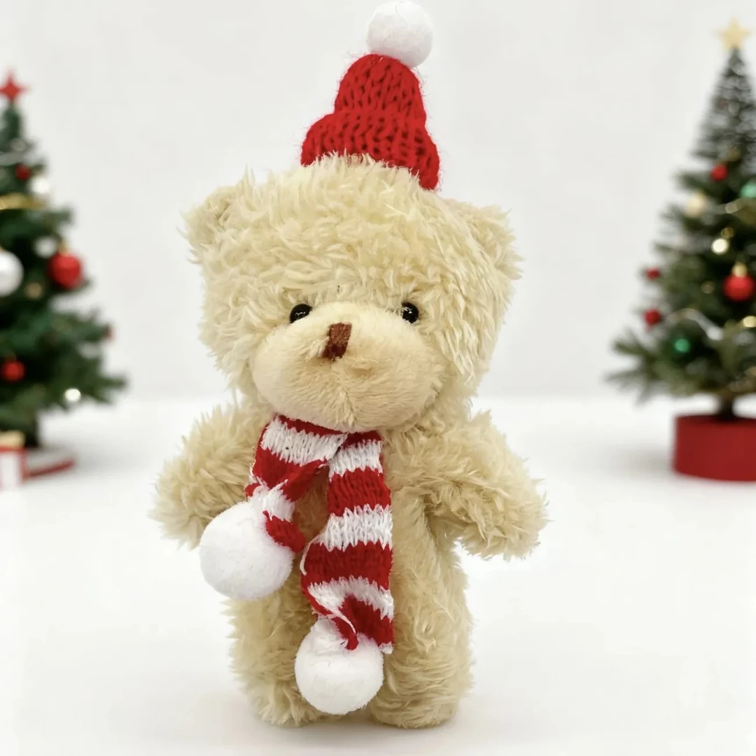 圣诞节圣诞围巾小熊可爱毛绒泰迪小熊