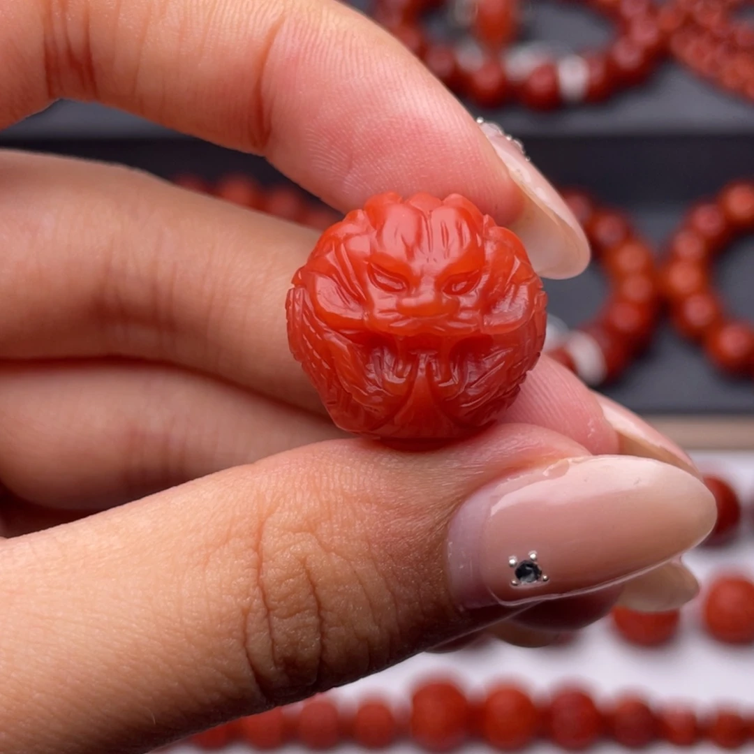 南红玛瑙未镶嵌手串Y20mm锦红龙珠