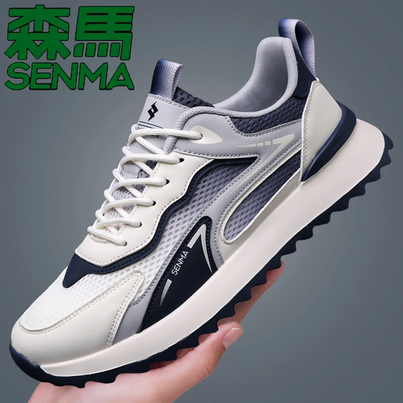 SENMA/森马男士透气网面运动鞋轻便软底休闲跑步鞋夏季防滑旅游鞋