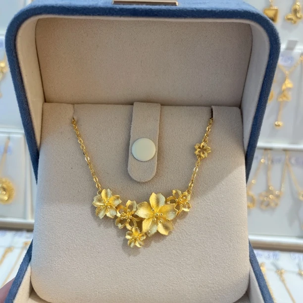 【不支持无理由退】 足金999.9三生三生繁花似锦三生花套链