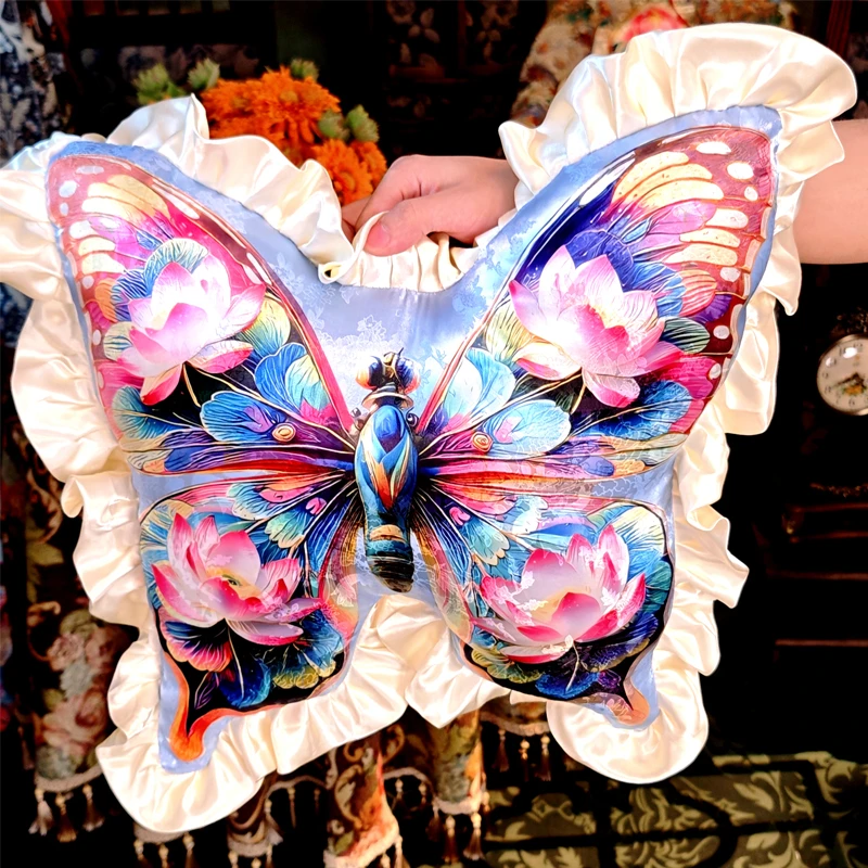 花边莲花蝴蝶沙发抱枕坐垫办公室学生宿舍椅子腰靠垫榻榻米屁垫