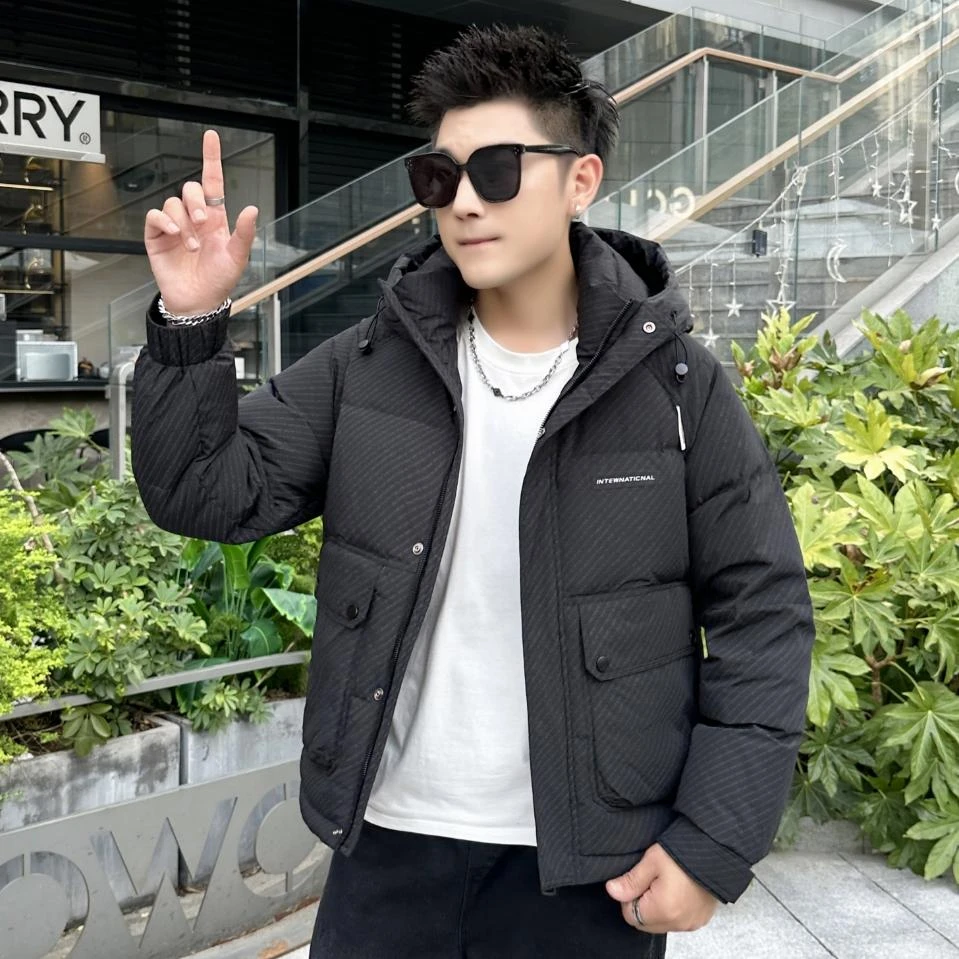 冬季高品质潮流百搭男士帅气大口袋连帽加厚保暖外套89023