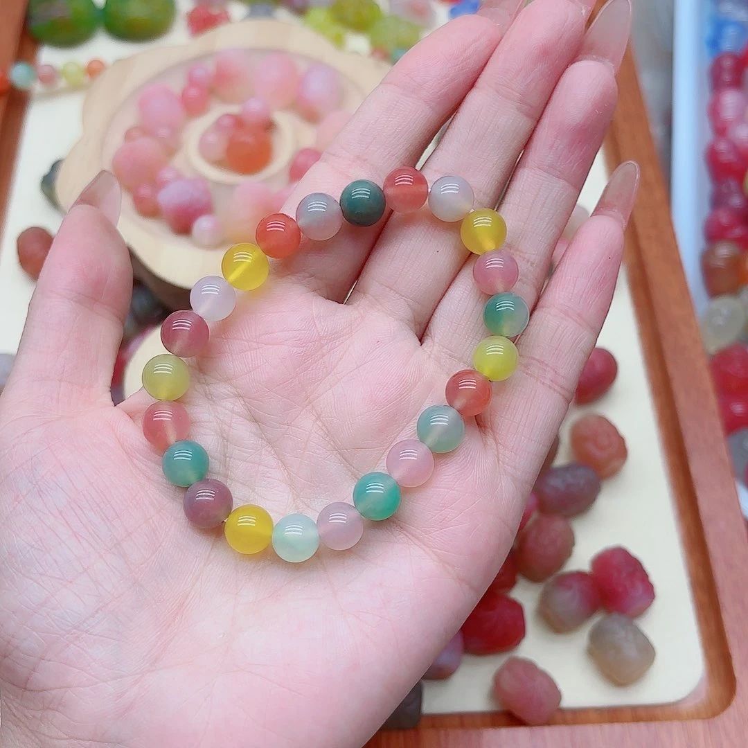玛瑙/玉髓手链未镶嵌盐源64