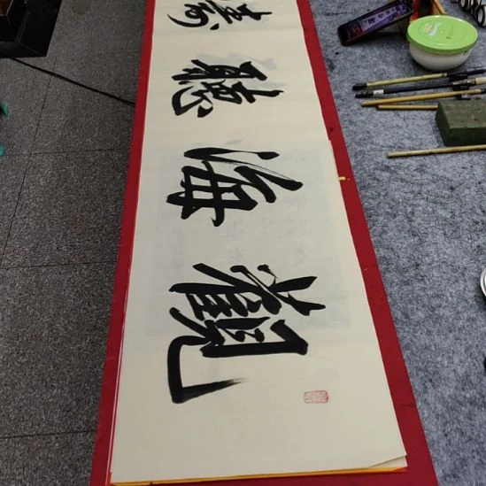 书法张老师现场手写书法