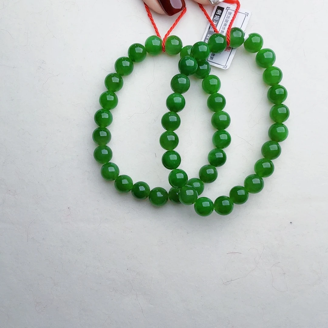 和田玉（碧玉）手链未镶嵌七*麻